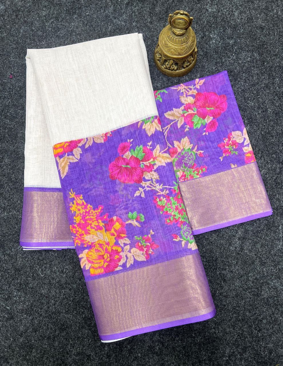 MG 477 Linen Digital Printed Daily Wear Saree Wholesale Online
